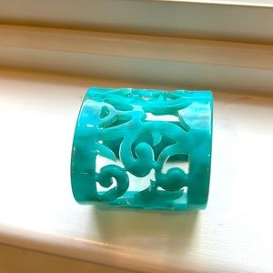 Turquoise plastic cuff bracelet